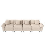 PHI VILLA 157.5" Oversized Modular Sofa 4-Seat Straight Sectional Couch