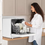 Countertop Dishwasher, Portable Mini Compact Dishwasher with Faucet & Manual 5L Water Tank and 6 Wash Programs, Perfect for Small Spaces Like Apartment, Dorm, Boat, Camper/RV