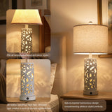 OYEARS Bedside Table Lamps Set of 2 with USB & Night Light, 22'' Farmhouse Bedroom Lamps for Nightstand, Vintage Table Lamps for Bedroom Living Room Home Offce (Bulb Included)