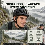 E12 Bone Conduction Headphones with Camera, 1080P Hand-Free POV Camera Earbuds, Smart AI Assistant, IP65 Waterproof, 16 Languages Bluetooth Open-Ear Wireless Sports Povbuds for Running , Cycling, Work
