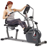 Sunny Health & Fitness Elite Recumbent Cross Trainer & Elliptical Machine with 12-Level Magnetic Resistance, Easy Adjust Seat & Exclusive SunnyFit® App Enhanced Bluetooth Connectivity
