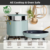 Nuwave Lux LE 13Pc Ceramic Cookware Set with Elegant Gold Handle, PFAS Free