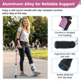 Carehofu Crutches for Adults 3-Angle Adjustable Forearm Crutches Non-Slip Handles with EVA Elbow Support, Ergonomic Forearm Crutches for Leg Injury, Surgery Recovery, Disabled, Not a Pair (Pink)