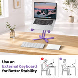 OMOTON LA10 360° Rotating Laptop Stand Riser Foldable for Desk, Purple