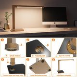 Hengsense4-PackAluminumDeskLampwithChargingStation,15WTableLamp