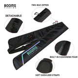 Booms Fishing PB3 6.4ft~8ft Fishing Rod Case, Portable Folded Fishing Pole Case with Two-Way Zippers, 1ft /7.7" Extended Design Fishing Rod Bag, Fit for 2~3 Fishing Poles, 76"~96"