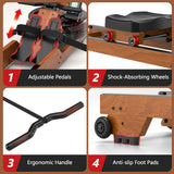 Water Rowing Machine for Home Use, WENOKER Wooden Foldable Rower Machine with Dedicated Monitor & Bluetooth APP, Large Water Tank & Comfortable Seat for Immersive Water Rower, 350LBS Weight Capacity