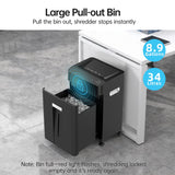 24-Sheet Cross Cut Paper Shredder P-4 Security with 8.9 Gal Pull-Out Bin