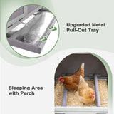 Wooden Chicken Coop Outdoor Hen House with Nesting Box, Ventilated Window, Ramp, Poultry Cage Hen House for Backyard Farm