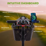 SUNDERWELL Mobility Scooters for Seniors & Adults, Compact Foldable Mobility Scooter with Tool-Free Disassembly, 15 Miles Range Electric Powered Mobility Scooters with 300 lb Capacity & USB Port (Red)