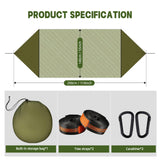 Camping Hammock Tent with Mosquito Net & Sunshade, 3-in-1 Lightweight Double Hammock for 2 Person, Portable Bivvy Ground Tent with Tree Straps for Backpacking, Hiking, Outdoor Travel (NOCANOPY)