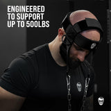 Gymreapers Neck Harness Increase Neck Strength and Reduce Neck Pain - Neck Trainer with 29” Heavy Duty Steel Chain Adjustable Neoprene Strap Neck Training Harness for Gym & Home Use Gymreapers