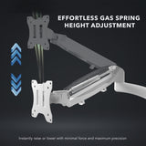 Mount-It! Triple Monitor Desk Mount, 13-27" Screens, White