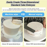 OJHGRDFV Cake Decorating Coating Machine, Decorating Cake Coating Smoothing Scraping Machine, Adjustable Cake Icing Smoother Tool for 4-12Inch, 35CM Round Adjustable Turntable