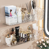 Lae Nuvole Adhesive Shower Caddy 4-Pack, Wall Bathroom Organizer, Clear