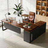 Large Office Desk with Cable Management, Reversible Corner Computer Desk, Modern Workstation for Business Office