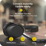 Jabra Evolve3 85 Over‑Ear Wireless Bluetooth Headphones with Mic, Black