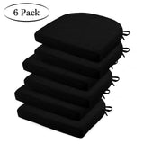 Basic Beyond Chair Cushions for Dining Chairs 6 Pack, Kitchen Chair Cushions with Ties and Non Slip Backing