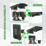 Nice C Chair with Canopy, Umbrella Chairs, Chair with Shades, Sports Chairs, w/Removable Footrest, Cooler Bag, Cup Holder for Camping, Fishing, Sports, Beach (2-P Green)