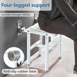 Hafee grace 18.7” Drill-Free Foldable Shower Seat Wall Mounted, 660lb Heavy Duty Fold Down Chair, Fixed-Height for Elderly Home Care Bathroom