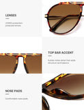 SOJOS Retro Oversized 70s Aviator SunglassesWomen Men SJ2693 Tortoise Brown