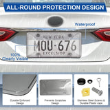 Nysivy Clear License Plate Cover & Frames, 2PCS License Plate Protector Rust-Proof Auto Licenses Plates Holder with Screws & Caps, Universal Vehicle License Protector (Transparent)