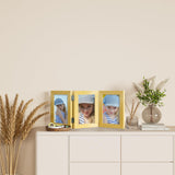 decorUhome Gold Triple 5x7 Picture Frame Vertical, MDGD08