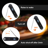 Charmline Digital Meat Thermometer, Instant Read Food Thermometer with 0.5s Response, ±0.3°C Accuracy, 180° Auto-Rotating Display for Cooking, Baking and Grilling