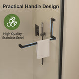 Frameless Pivot Shower Door 29-30" W x 72" H, Pivot Swing Shower Glass Door with 1/4"(6mm) Clear Tempered Glass Shower Door, Easy to Clean Bathroom Shower Door, Matte Black