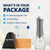 Professional Water Flosser - Advanced Dental Care for a Healthier Mouth, Gum, and Teeth - IPX7 Waterproof Oral Irrigator | 7 Replacement Tips, Travel-Friendly, Rechargeable - Oral Hygiene (Grey)