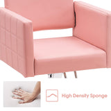 BarberPub Salon Chair for Hair Stylist, Hydraulic Stylist Chair, Adjustable Height, PVC Leather, 360 Degrees Swivel, Barbershop, Home Salon, Adult 8821 (Pink)
