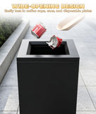 Cordova Commercial Trash Can with 5 Recycling Labels, Metal Garbage Can