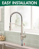 AIMADI Touchless Kitchen Faucet with Pull Down Sprayer,Brushed Nickel Motion Sensor Kitchen Sink Faucet,Smart Hands Free Stainless Steel Spring Faucets for Farmhouse RV Utility Sink,1 or 3 Hole