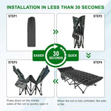 Camping Cot, 28'' Wide Heavy Duty Sleeping Bed for Adult, Protable Folding Cot with Mattress & Carry Bag (Black)