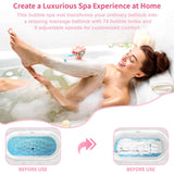 SHUIMEIYAN Electric Bubble Massage Mat Portable Massage for Bathtub Bubble Bath Mat Tub Spa Massager with Pillow -Upgraded Suction Cup with Remote Control （ 44.9" x 16.9"Pink）