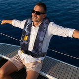 Owntop Automatic/Manual Inflatable Vest, Manual Convertible Option, Low Profile, Zipper Closure, Inflatable Fishing Jacket for Kayaking, Boating and Fishing, 24g CO2 Cylinder Included
