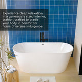 LOHCEH 67 Inch Free Standing Bathtub,Made of Pure Acrylic Material with 8 Layers of Reinforced Coating,Cupc Certified,Spacious Ergonomic Design,Modern Luxury Bathtub,White