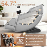 FURNIMAT 2026 Massage Chair Full Body, 3D SL-Track Zero Gravity Shiatsu Massage Chair Recliner with AI Control, Body Scan, Airbags, Heating, Foot Roller, Auto Modes, Bluetooth Speaker (Light Gray)