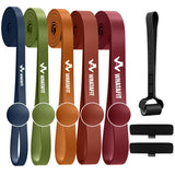 WHATAFIT Resistance Bands,Pull Up Assist Bands Set with Handles, Exercise & Workout Bands with Door Anchor for Men & Women – Home Fitness Equipment for Strength Training, Stretching