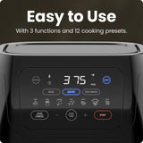 CHEFMAN Multifunctional Digital Air Fryer+ Rotisserie, Dehydrator, Convection Oven, 17 Touch Screen Presets Fry, Roast, Dehydrate, Bake, XL 10L Family Size, Auto Shutoff, Large Easy-View Window, Black