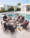 YURDAFY 7 Piece Aluminum Patio Furniture Set, Outdoor Conversation Set with Sofa, Loveseat, Lounge Chairs & Coffee Tables, Modern Garden Furniture for Backyard Porch Balcony Deck