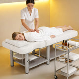 Artist hand Heavy Duty Professional Stationary Massage Table, Wide Spa Facial Bed with Backrest, Metal Frame PU Leather Massage Bed for Physical Therapy Treatment Tattoo Salon (Gray)