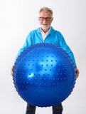 Large Sensory Massage Ball for Kids, 33.5" 85CM Bouncy Exercise Ball for Toddlers, Big Inflatable Ball with Tactile Spikes, Outdoor Ball Pool Ball Yoga Ball, Large Beach Ball (1 SET BLUE BALL) penepico