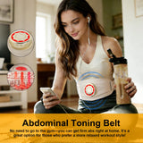 Ab Toning Belt, Abdominal Massager Belt with Shaping & Heating Functions, Abs Sculptor Daily Training for Home Office Fitness Exercise Men Women Unisex (Beige)