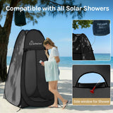 Wolfwise Pop Up Shower Tent for Camping Essentials, Portable Instant Changing Tent with Ventilation Window & Carry Bag, Privacy Dressing Room Bathroom Toilet for Beach & Outdoor, Standard, Black