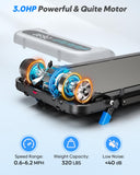 Foldable Treadmill with Incline, Compact Walking Pad Treadmill with Safety Handle Bar, 3.0HP Quiet Under Desk Treadmills