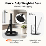 Ultrean Paper Towel Holder with Spray Bottle, Countertop Freestanding Paper Towel Dispenser with Spring-Loaded Tension Arm for One-Handed Tear, Weighted Base, Stainless Steel for Kitchen, Black