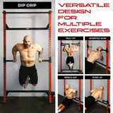 Yes4All 350 LBS Capacity - Dip Bars for 2x2 with 1" Hole Power Cage, Squat Rack Attachments - Narrow and Wide Grip Handles Dip Attachment for Dips, Pull Up, Push-up (Black) Yes4All