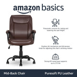 Amazon Basics Classic Puresoft PU Padded Mid-Back Office Chair with Armrest