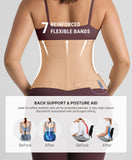 FeelinGirl Women’s Waist Cincher Belt Corset Slimming Adjustable Hook Loop Tummy Tuck Breathable Lightweight Khaki S